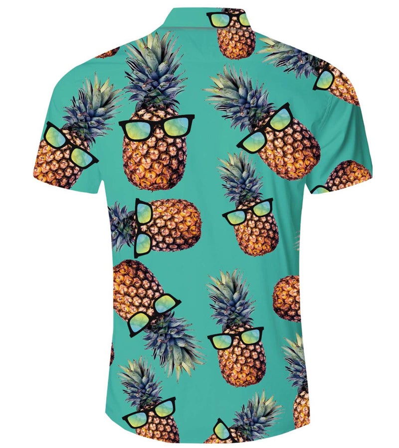 ALISISTER Men's Hawaiian Shirt Pineapple Sunglasses Button Down Short Sleeve Shirts Funny Novelty Tropical Beach Tops - Image 5
